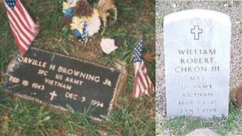 Headstone Markers of Butch Browning and Bill Chron